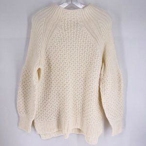 by Anthropologie Size M Cream Bia Balloon Sleeves Mock Neck Sweater